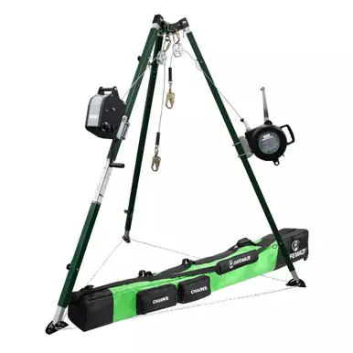 Safewaze 022-11034 - 10‘ Tech Tripod Kit 65‘ Personnel Winch, 65‘ 3-Way
