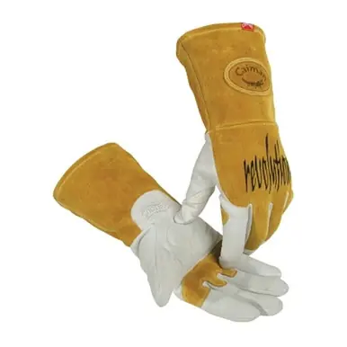 Caiman 1868-XL Welding Gloves, XL, Gold/White
