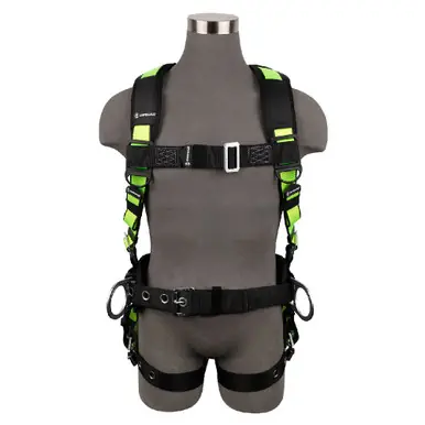 Safewaze FS170-3X - PRO Construction Harness 3D, MB Chest, TB Legs, Fixed Waist Pad (3X)