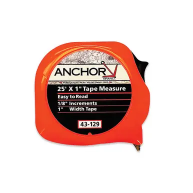 Anchor Brand 43-129 Easy Read Tape Measure, 1" x 25‘, Orange