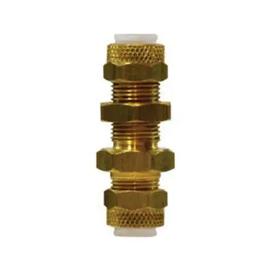 Midland Industries 02683-04 - Bulkhead Tank Union, 1/4" Flareless x 1/4" Flareless, Brass