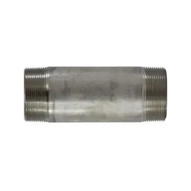 Midland Industries 49238 - Welded Pipe Nipple, 4" MPT x 4" MPT, 10" L, Stainless Steel, SCH 40