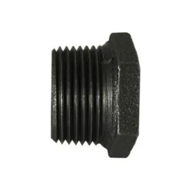 Midland Industries 65518 - Reducer Hex Bushing, 1-1/4" MPT x 1" FPT, Iron, Black