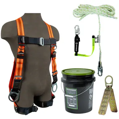 Safewaze 019-3038 - V-Line Bucket Roof Kit FS99281-E Harness, FS700-50GA-3E VLL, FS870 Anchor