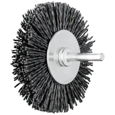 PFERD 84207 3" OD M-BRAD Mounted Wheel Brush .040"/80 Grit Cer. Ox., 1/4" stem (10pk)