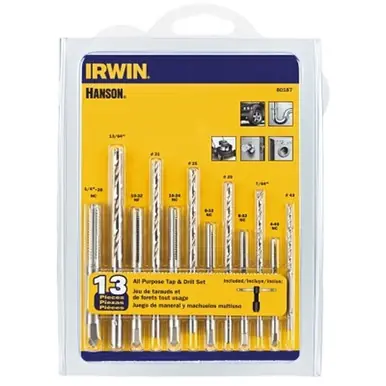 Irwin 80187 Tap and Drill Set, 13-Piece