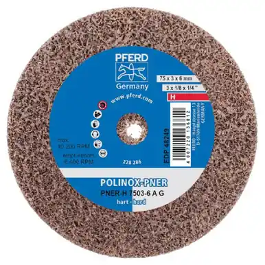 PFERD 48249 3" x 1/8" Unitized Wheel 1/4" A.H., A/O Coarse (H) 8AC (10pk)