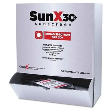 First Aid Only 18-350 SunX30 Sunscreen Lotion Packet, Box of 50