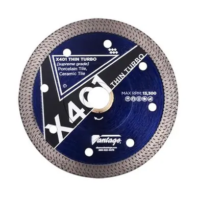 Diamond Vantage 10" x .079" x 5/8 Porcelain Tile Thin Turbo Lattice Blade
