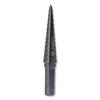 Greenlee 34401C Step Drill Bit, 1/8" to 1/2"