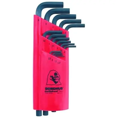 Bondhus12195 Hex L-Wrench Key Sets ,15 per holder ,Hex Tip ,Metric