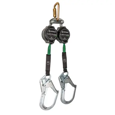 Safewaze 018-5018 - Latitude Pro 7‘ Dual Web SRL-P FS-EX313, Carabiner, Rebar Hooks