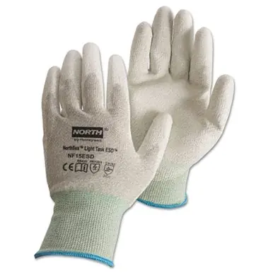 Honeywell North NF15ESD/8M NorthFlex Light Task ESD Gloves, Gray, Size 8/Medium (12pk)