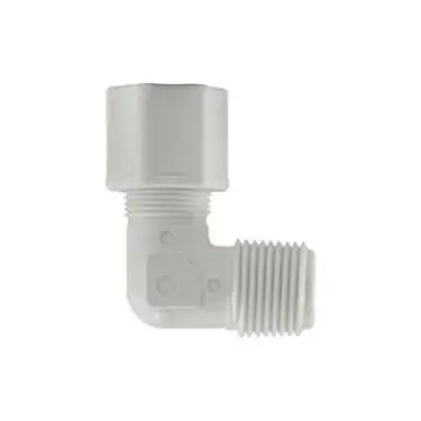 Midland Industries 17226P - 90° Elbow, 1/4" Compression x 3/8" MIP, Polypropylene