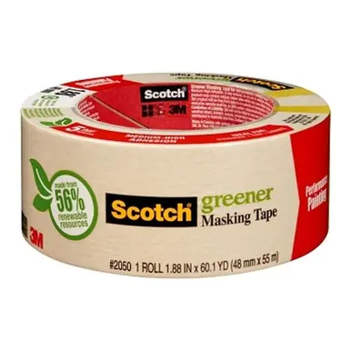 Scotch 021200-05620 Greener Masking Tape 2050, 1.88" x 60.1 yd, Beige