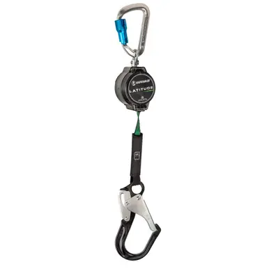 Safewaze 018-5015 - Latitude Pro 7‘ Single Web SRL-P Alu Carabiner, Alu Rebar Hook