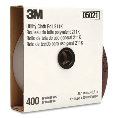 3M 051144-05001 Utility Cloth Roll, 211K, Width 1", Length 50 Yd, 400 Grit
