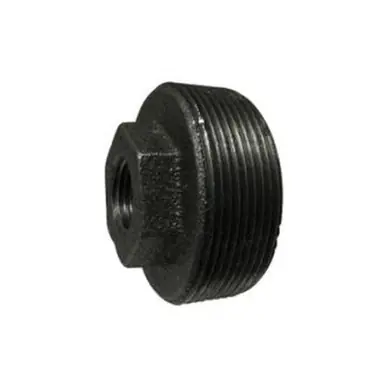 Midland Industries 65553 - Reducer Hex Bushing, 4" MPT x 1" FPT, Iron, Black