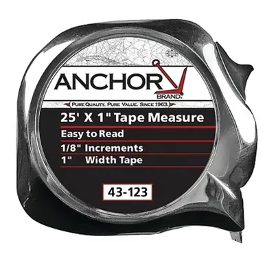 Anchor Brand 43-119 Easy Read Tape Measure, 3/4" x 16‘, Chrome