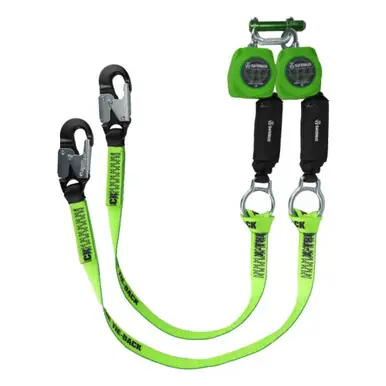 Safewaze 021-5288 - Latitude Pro 7‘ Dual Web SRL 9012 BWB, Alu Snap Hooks