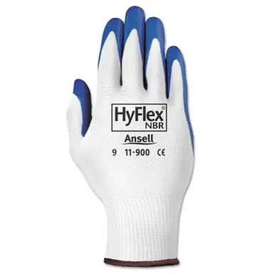 HyFlex 11-900-9 NBR Gloves, Size 9, Blue/White (12pk)