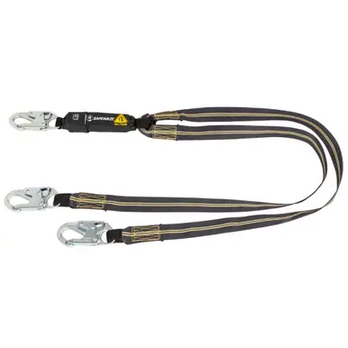 Safewaze 020-2044 - Arc Flash 6‘ Energy Absorbing Lanyard Aramid, Dual Leg, Snap Hooks