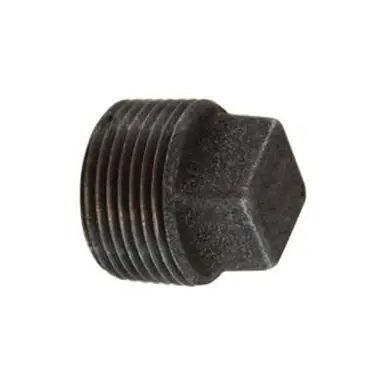 Midland Industries 65658 - Cored Square Head Plug, 2" MPT, Iron, Black