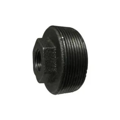 Midland Industries 65549 - Reducer Hex Bushing, 3" MPT x 1-1/4" FPT, Iron, Black