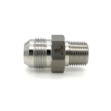 Midland Industries SS2404-04-04 - Pipe Adapter, 1/4" 37° JIC Male Flared x 1/4" NPT(M), Stainless