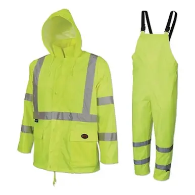 Pioneer V1080360U-4XL Hi-Vis Oxford Poly/PVC Waterproof Suit, Yellow/Green, 4XL