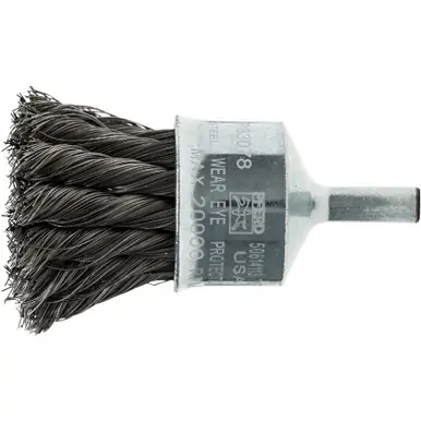 PFERD 83077 - Knot Wire End Brush 1" Dia. Flared Cup .006 Carbon Steel 1/4" Shank (10pk)
