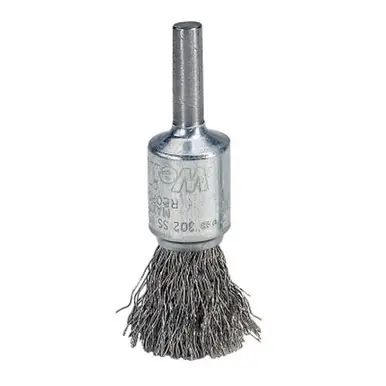 Weiler 10002 Crimped Wire Solid End Brush, 1/2", 0.0104" Steel Wire, 25000 RPM