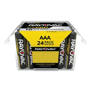 RAYOVAC ALAAA-24PPJ Ultra Pro AAA Alkaline Batteries, 1.5V, Reclosable Pack