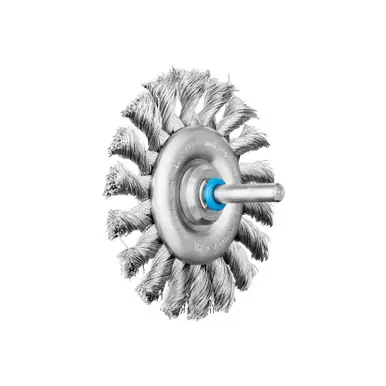 PFERD 82743 3" Dia. INOX-TOTAL standard twist knot wheel brush .012" stainless steel wire, 6 MM (10pk)