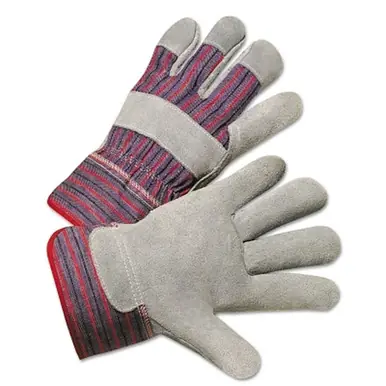 Anchor Brand 2000 Leather Palm Gloves, Large, Gray Cowhide, Striped Back (12pk)