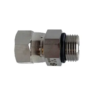 Midland Industries SS6402-04-04 - Adapter, 1/4" Male ORB x 1/4" Female JIC Swivel, Stainless