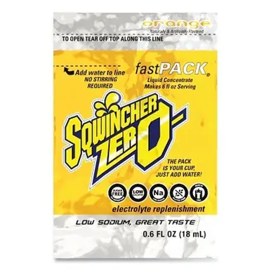 Sqwincher 159015500 ZERO Sugar-Free Fast Pack, Orange, 0.6 oz, Makes 6 oz