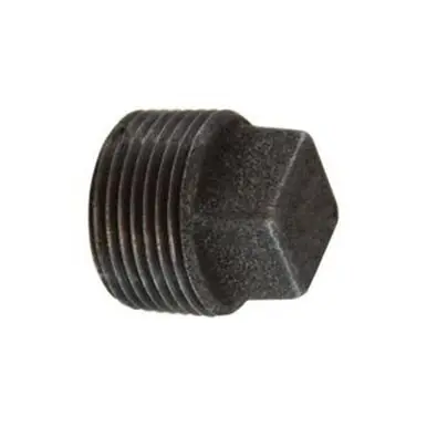 Midland Industries 65656 - Cored Square Head Plug, 1-1/4" MPT, Iron, Black