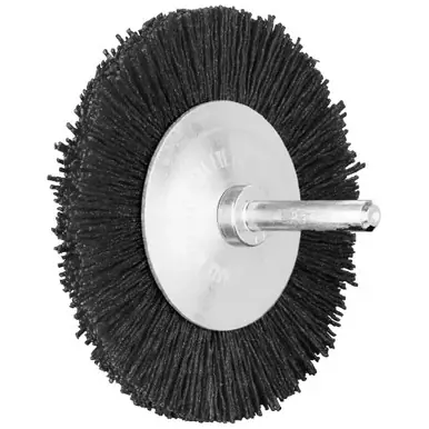 PFERD 84208 3" OD M-BRAD Mounted Wheel Brush, narrow face .040"/80 Grit Cer. Ox., 1/4" stem NR (10pk)