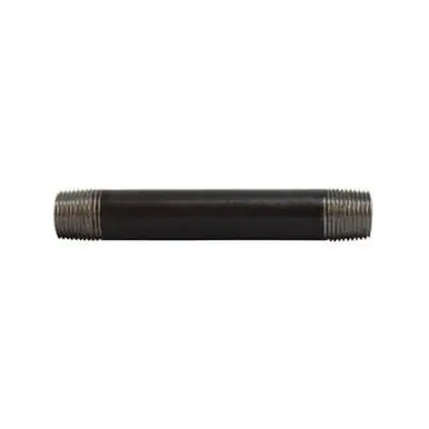 Midland Industries 59055SMLS - Seamless Pipe Nipple, 3/8" MPT x 3/8" MPT, 11" L, Steel, Black, SCH