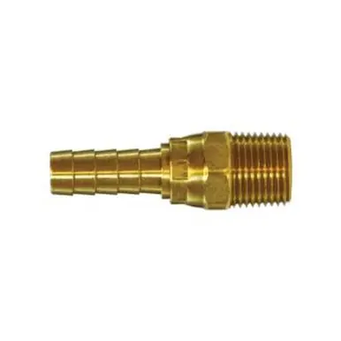 Midland Industries 07003-0404GP - Swivel Adapter, 1/4" Hose Barbed x 1/4" NPT(M)F, Brass