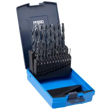 PFERD 20034 - HSS Twist Drill Bit Set 1/16 to 3/8", 118° Jobber Length, M2 Steel, 21pcs.