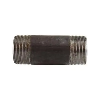 Midland Industries 59152SMLS - Seamless Pipe Nipple, 1-1/2" MPT x 1-1/2" MPT, 9" L, Steel, Black,