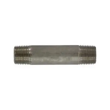 Midland Industries 52060 - Seamless Pipe Nipple, 1/2" MPT x 1/2" MPT, Close L, Stainless Steel, SCH