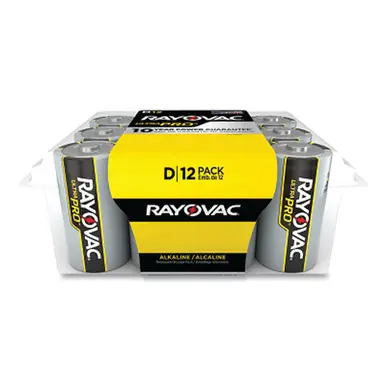 RAYOVAC ALD-12PPJ Ultra Pro D Alkaline Batteries, 1.5V, 12-Pack