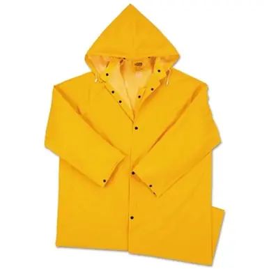 Anchor Brand 9010-3XL 48" Raincoat with Hood, Yellow PVC/Polyester, 3XL