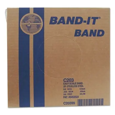 Band-It C20399 Stainless Steel Band, 3/8" x 100‘, 0.025" Thick