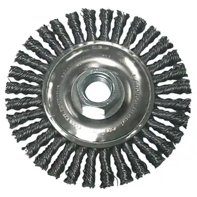 Anchor Brand R4S58 Stringer Bead Wheel Brush, 4" x 4", 0.02" Carbon Steel Wire