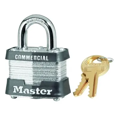 Master Lock 3DCOM Laminated Padlock, 9/32" x 5/8" x 3/4", Keyed Different