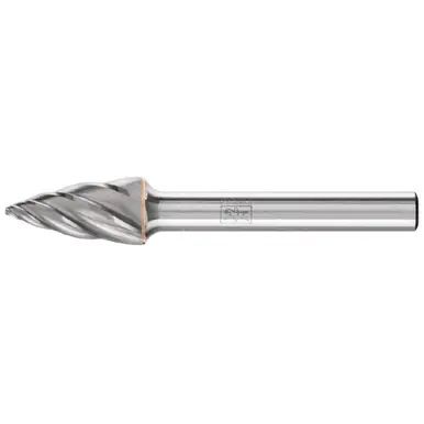 PFERD 25654 Carbide Bur - Tree (Pointed End), ALU Cut 3/8" x 3/4" x 1/4" Shank - SG-3